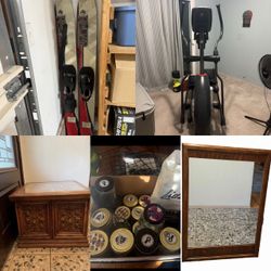 Make Offer! Water skis, elliptical machine, side table & mirrior - see pics