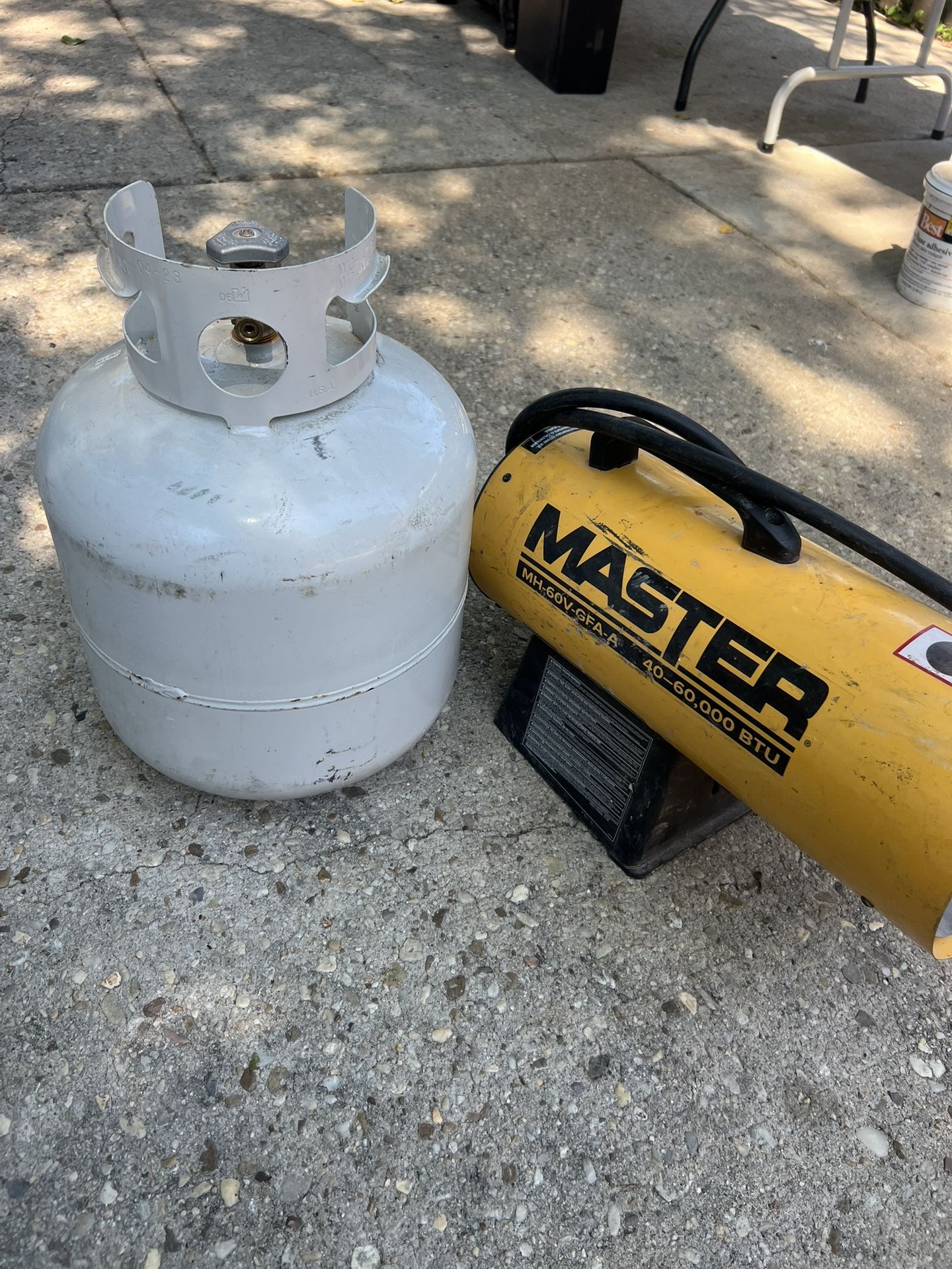 Master MH-60V-GFA-A 60000 BTU LP Forced Air Heater - Variable Output, forConstruction W/ tank gas