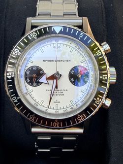 Nivada Grenchen Chronomaster Panda 38mm - Ref. 86010WM113 - Brand New Full set with Fostner factory bracelet