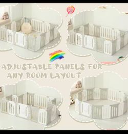 Foldable Extra Large Play Yard for Babies and Toddlers, Portable Baby Fence, Kids Activity Gate Playpen 18 panels