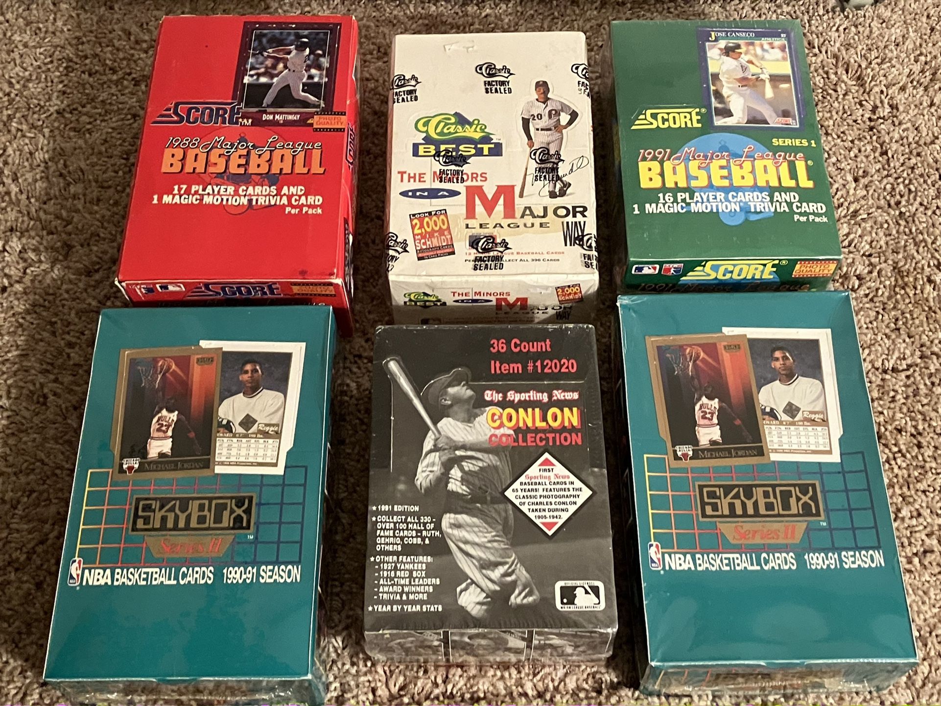 1988 to 1991 Collection of Baseball & Basketball UNOPENED “Wax” BOXES!!