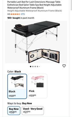 *NEW*  Sealed Portable Lash Bed/Esthetician Massage Table - Black