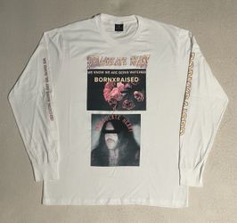 Born X Raised Immaculate Heart Long Sleeve Shirt Size XL White
