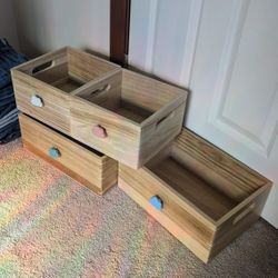 Repurposed Wood Bins
