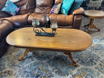 Oval coffee table w/ 2 matching side tables