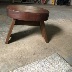 Vtg Walnut Stool