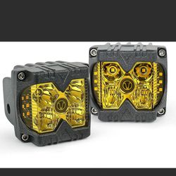 [GG 2ez] Amber Pair Side Shooter Led Lights, 80W/Pair IP68 Waterproof Offroad Driving Light