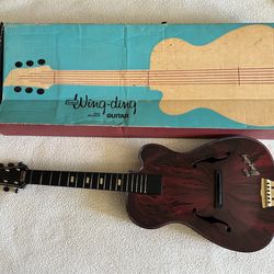 VINTAGE 1960’s SEARS WING-DING PLASTIC BEGINNER GUITAR W/ ORIGINAL BOX