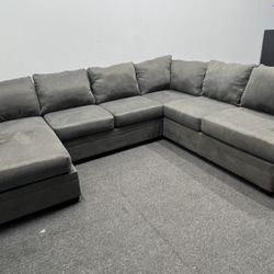 Living Spaces Bonaterra Charcoal Grey Sectional Couch (50% OFF) - We deliver & setup. 