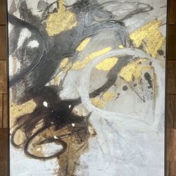 Large Contemporary Framed Painted Canvas