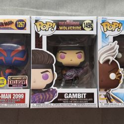Funko Pop Marvel X-Men Bundle Gambit Storm Spider-Man 2099 Lot #1267 #1496 #1539