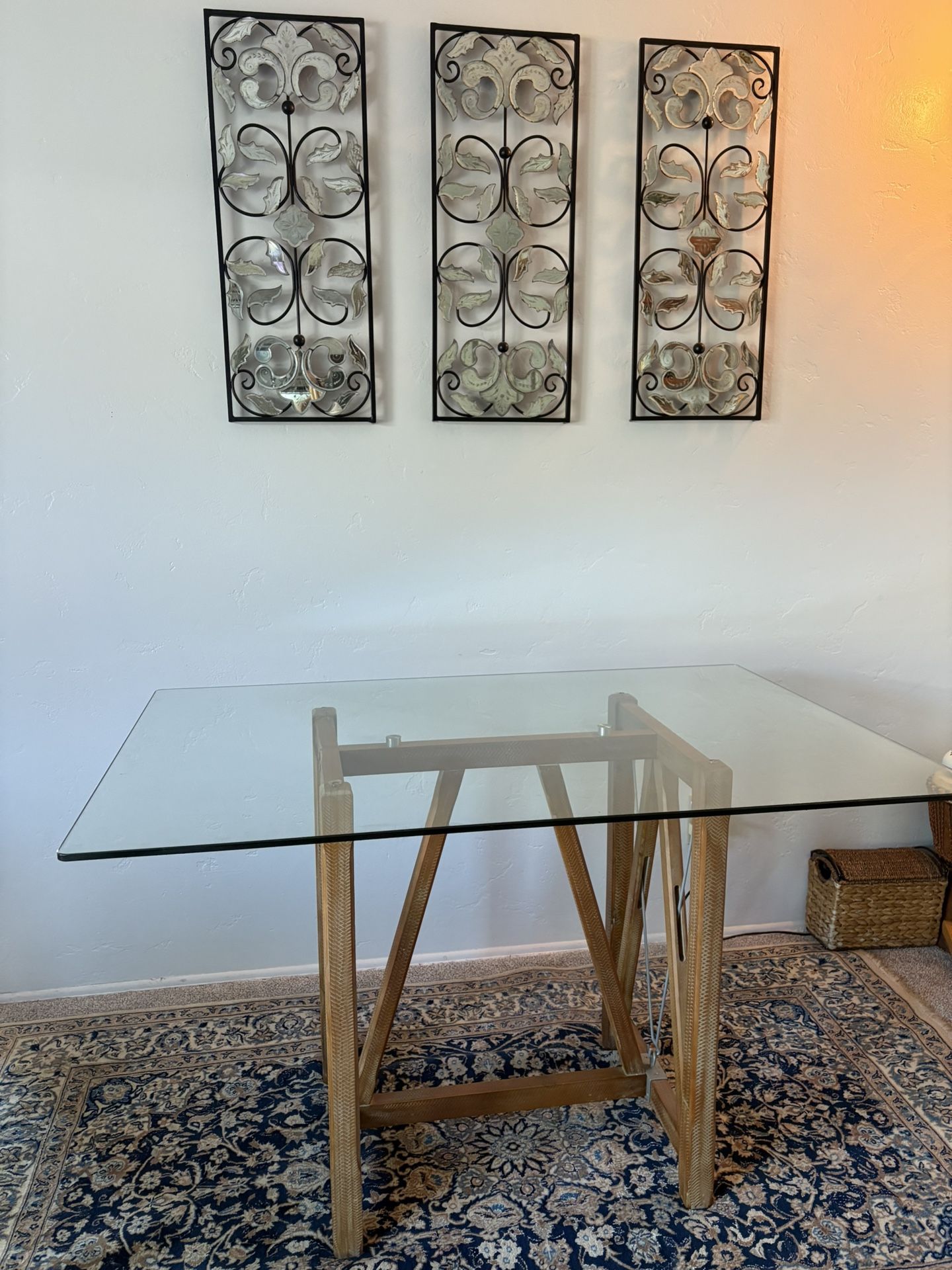 oak and glass dining table 