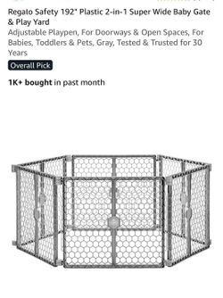 Regalo 2-in-1 Super Wide Baby Gate & Play Yard