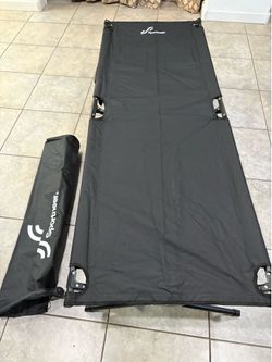 Sportneer Camping Cot: 78.3"x28.7"x14.6" Comfort Cot Bed for Camping Traveling Guest Bed, Sleeping Cots for Adults with Side Pockets & Storage Bag - E