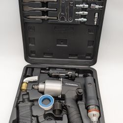 Husky 4- PC Air Tool Kit With 1/2" Impact, 3/8" Ratchet, Die Grinder, Hammer, Sockets, Chisels, Grinding Stones. (27 PCs)