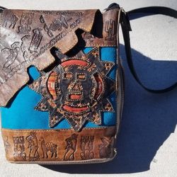 Gorgeous Handmade Leather Peruvian Handbag