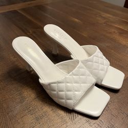 White Kitten Heels 