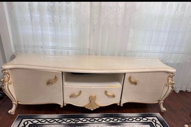 Gorgeous cream and gold TV stand / media console