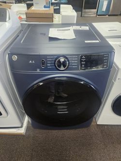 7.8 cu. ft. Smart Front Load Gas Dryer in Sapphire Blue with Sanitize Cycle. ENERGY STAR