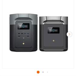 EcoFlow 2400W Output/4800W Peak Push-Button Start Battery Generator DELTA 2 Max with DELTA 2 Max Extra Battery for Home Camping$1100