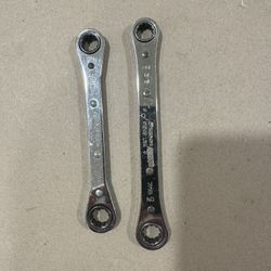 Snap On 3/8 - 7/16 Ratcheting Box Wrench 12 Point R1214B, R1214C