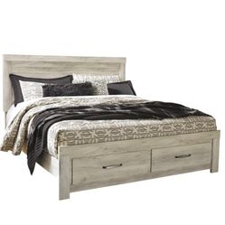 Bellaby Whitewash King Storage Platform Bed

