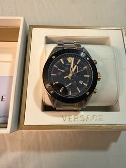 Versace Men’s Watch – Black & Gold Two-Tone
