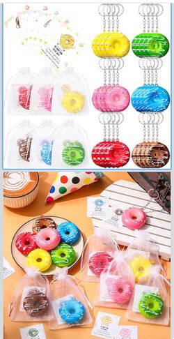 24 Set Sweet Donut Stress Ball Donut Keychain Bulk