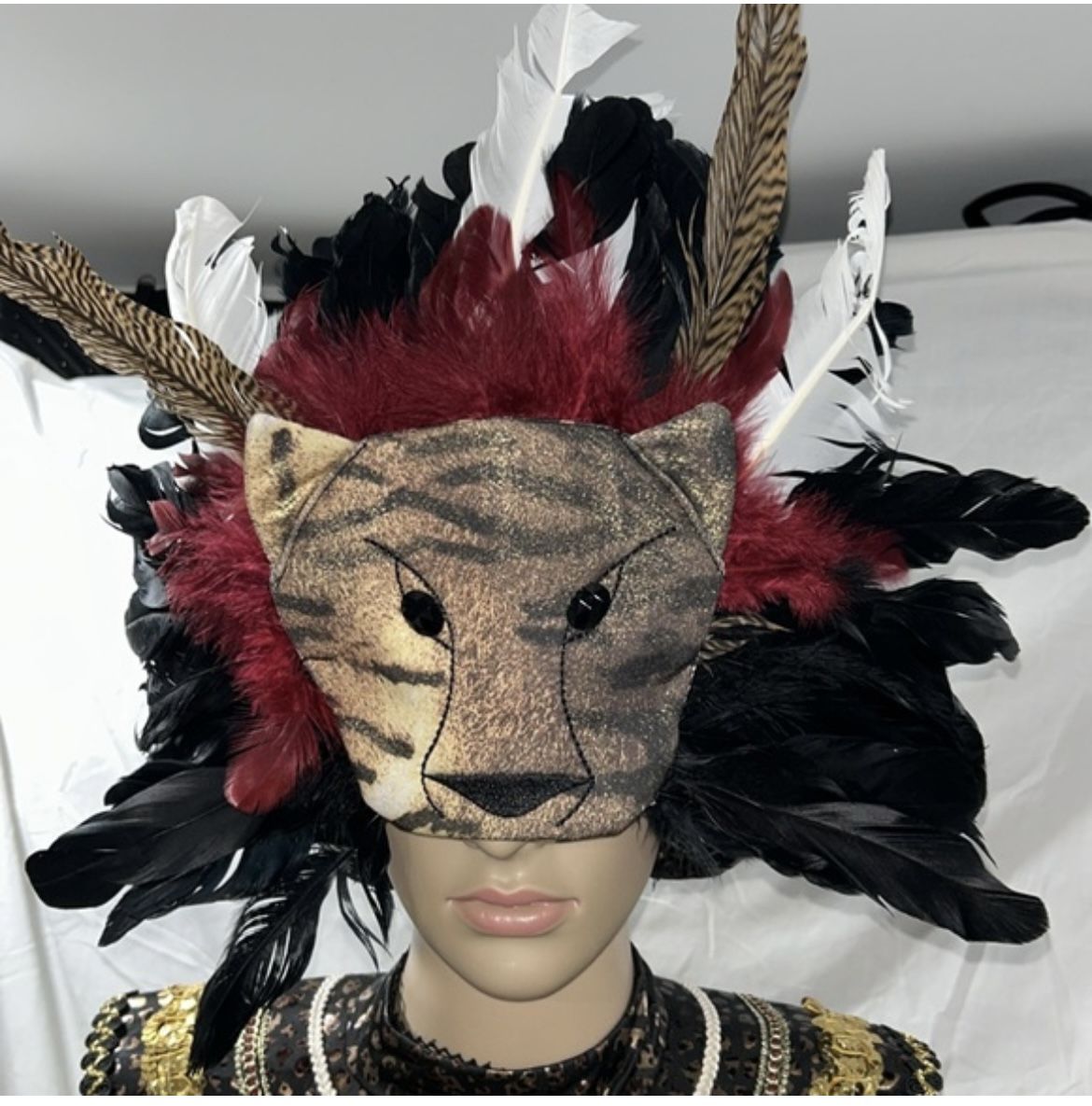 Wishcraft Head Dress Mask Tiger Cheetah  CatHalloween 