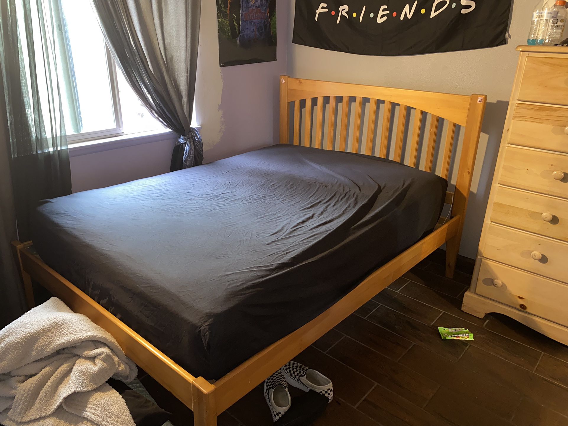 Full Bed Frame W/ Mattress 