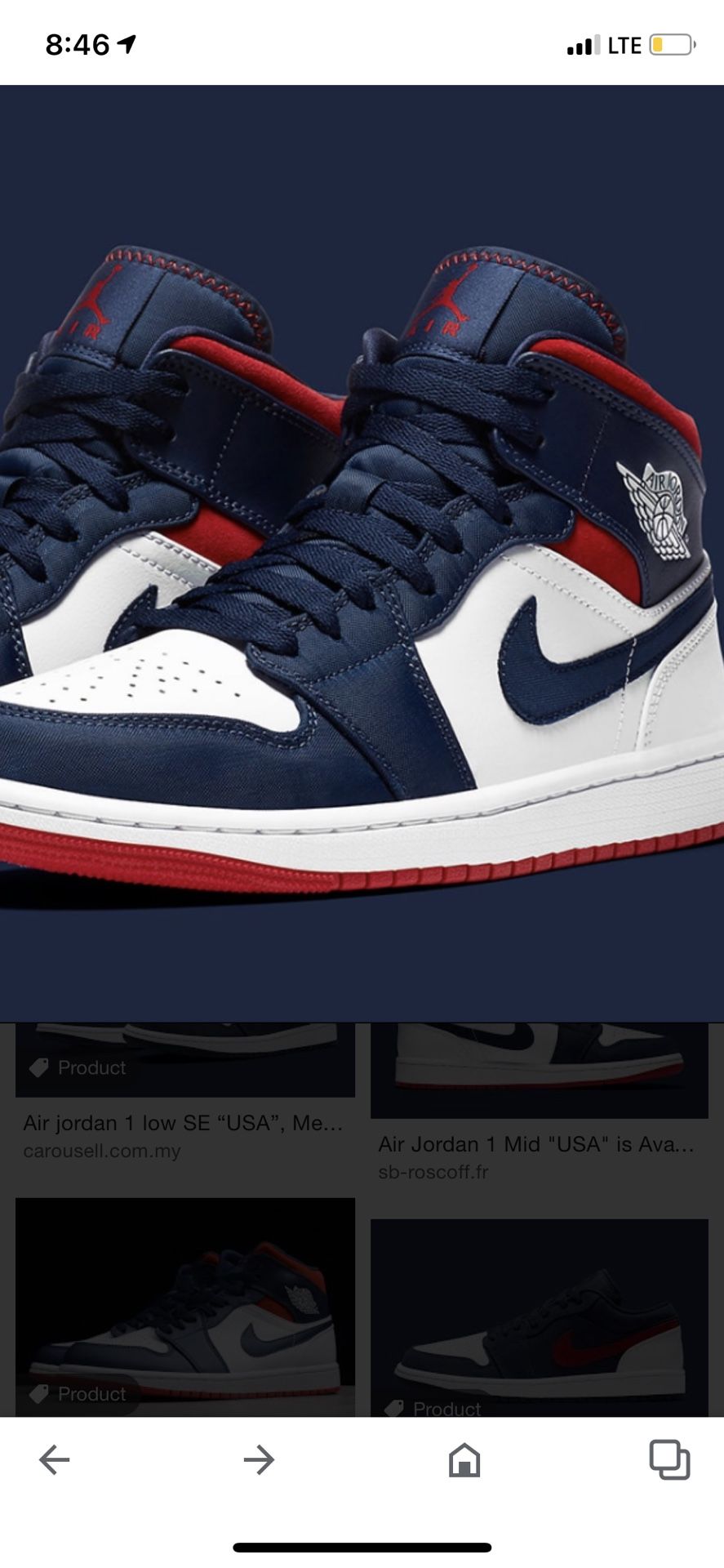 Jordan 1 Mid USA SE Size 10