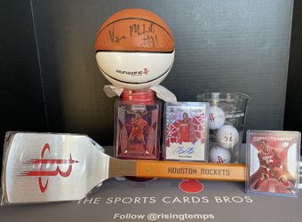 Houston Rockets Lot Maxwell Auto Mini-ball + KPJ Rookie + Hakeem SPX #/2999 Card + Clemons Rookie Auto + More