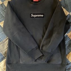 90’s Supreme Navy Box Logo Crewneck