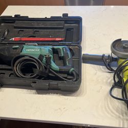 Hitachi Reciprocating Saw And Ryobi Angle Grinder