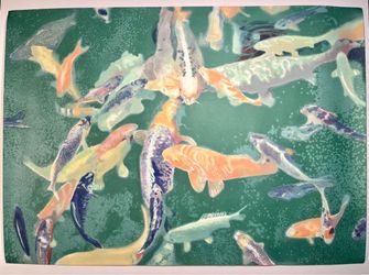RARE! Koy Fish by Martin Green Limited Ed. 11/200 Woodblock Print