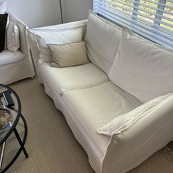 Chic White Loveseat