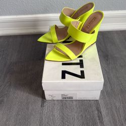 Schutz Wedges Neon Yellow Size 6.5