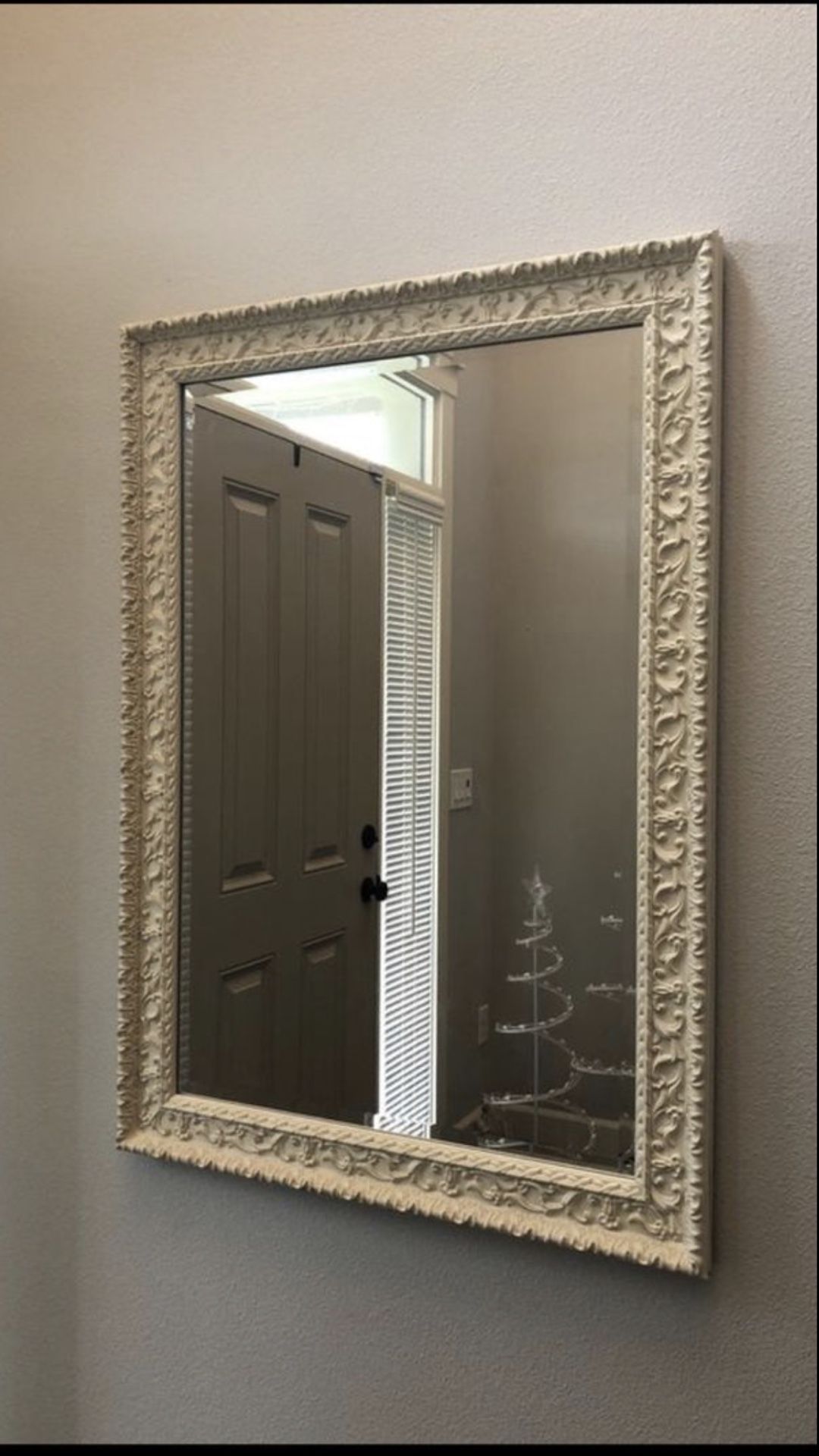 Beautiful ivory framed wall mirror potterybarn pier1 for Sale in Vancouver, WA OfferUp