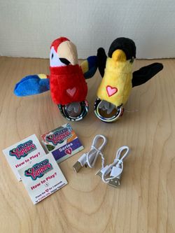 Happy Yappers Interactive Plush Toy Birds Slap Bracelet Red Parrot & Oriole