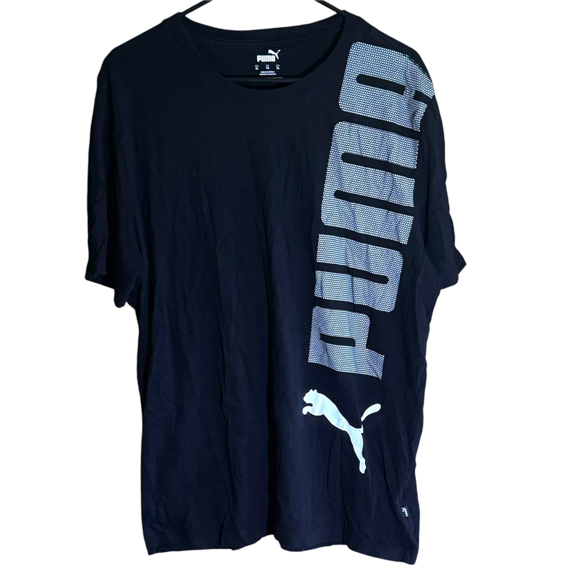 Puma T-shirt Black and White Size XL Extra Large Athletic Shirt