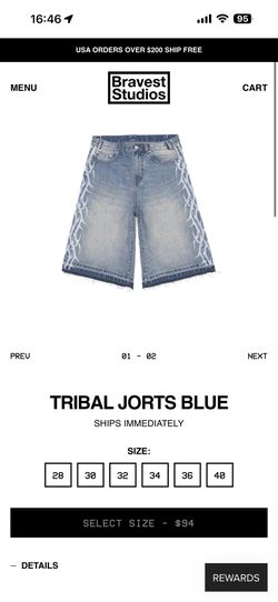 TRIBAL JORTS BLUE