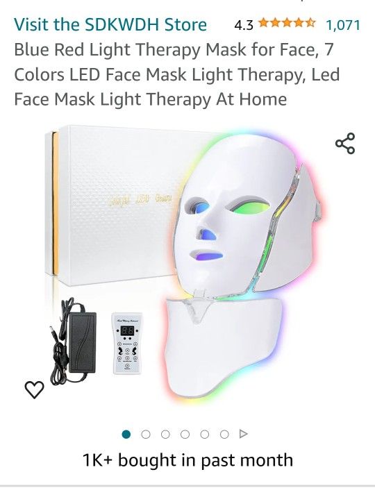 Blue Red Light Therapy Mask for Face, 7 Colors LED Face Mask Light Therapy, Led Face Mask Light Therapy At Home