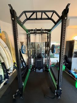 REP Fitness PR-4000 Full Garage Gym — Rack, Ares Cable Attachment, Bench, Barbell, Plates & Accessories