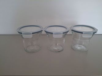 Glass Food Storage Containers with Lids – Set of 3