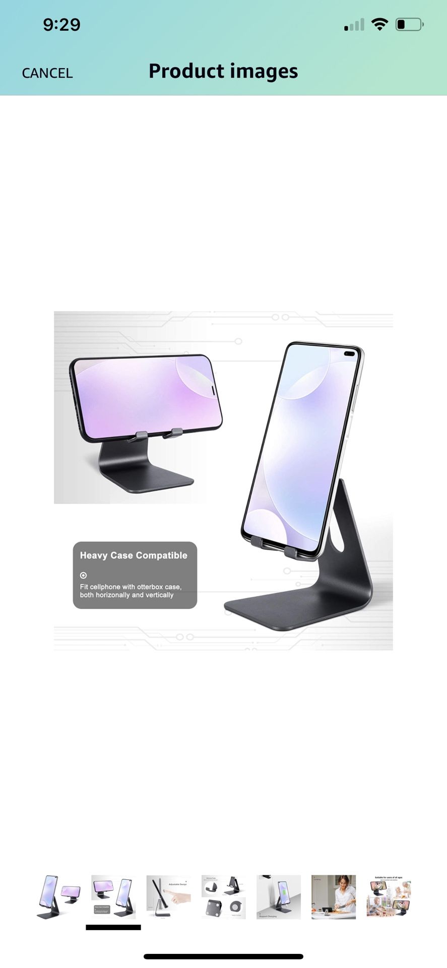 Cell Phone Stand, Aluminum Phone Holder Dock for Desk Compatible with All iPhones, Samsung Galaxy, Google Pixel, Android Smartphone - 