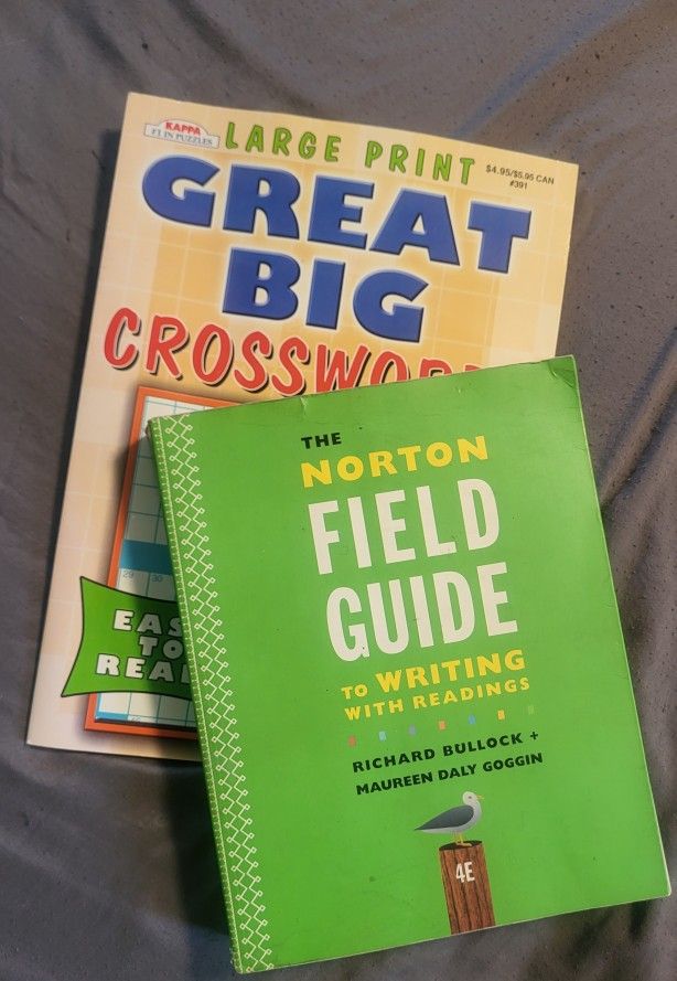 Back To School English Literature Book And A Crossword Puzzle
