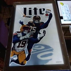MILLER LIGHT LED LIGHTED BEER FOOTBALL SIGN 3FT