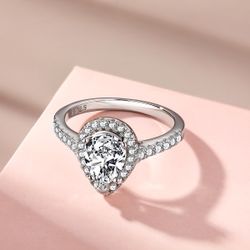 ✅BRAND NEW SILVER 925 pear shape RING 
