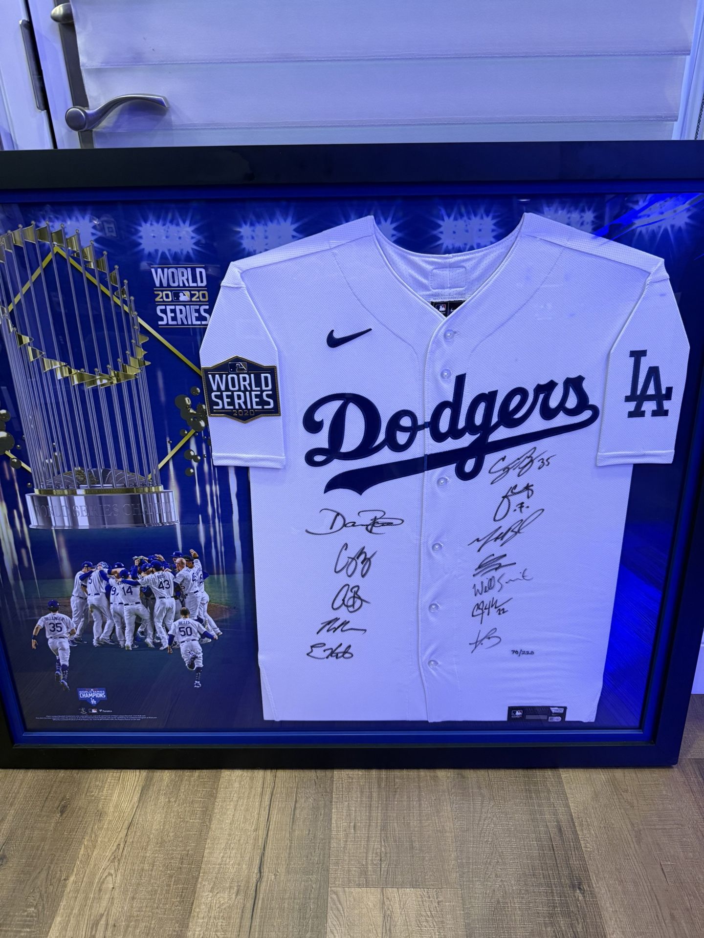 Dodgers World Series Signed Framed Jersey