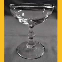 

Spool Stemmed Crystal coupe Glasses 1950’s 4.25” high 3.5" diameter 
